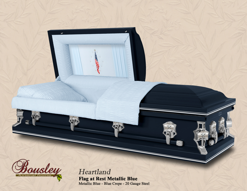 Heartland Metallic Blue Flag at Rest